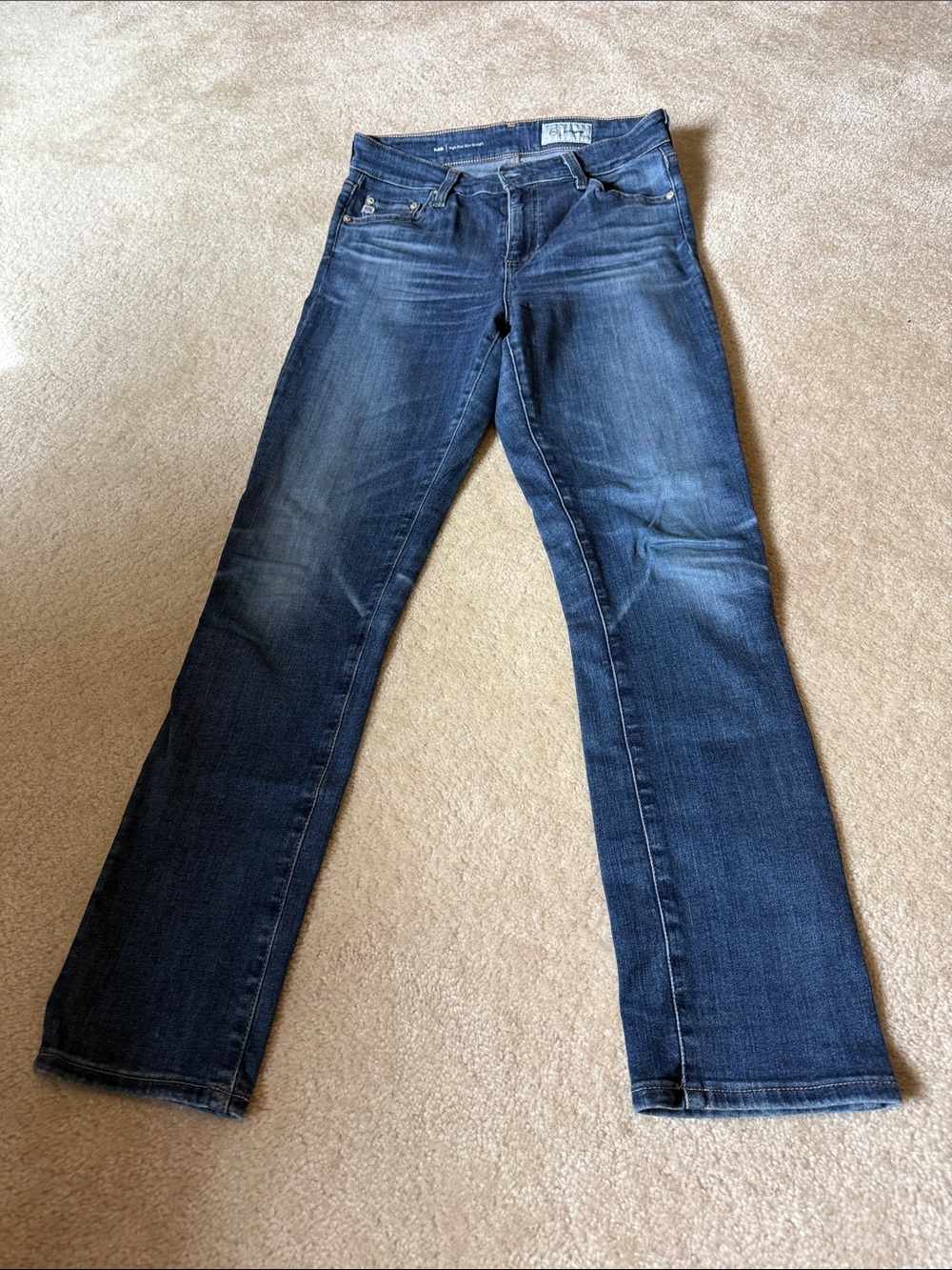 Ag Mari slim straight high rise Dark Blue Women's Jeans